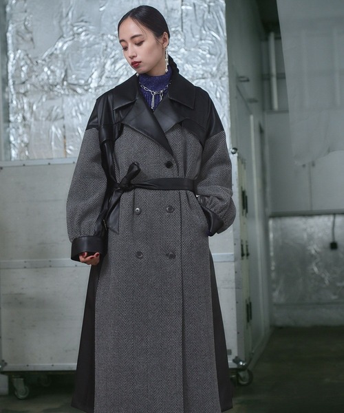 【11/15まで専用★】【美品】HARE 黒 ミディアムコート HARE（ハレ）の「ウーリーテックイソザイキリカエコート(HARE