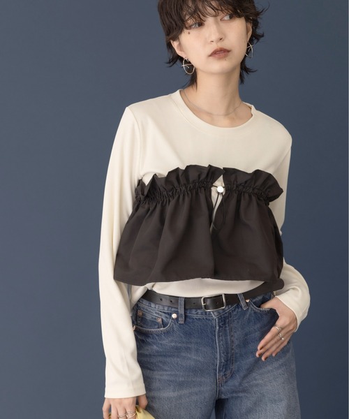 Eimee Law シャーリングフリルトップス レディース : ZOZOTOWN