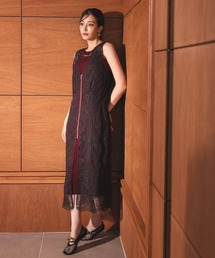 【ANDRESD】chemical lace zipper dress ドレス パーティードレス オケージョンドレス 結婚式 二次会 同窓会 お呼ばれワンピース
