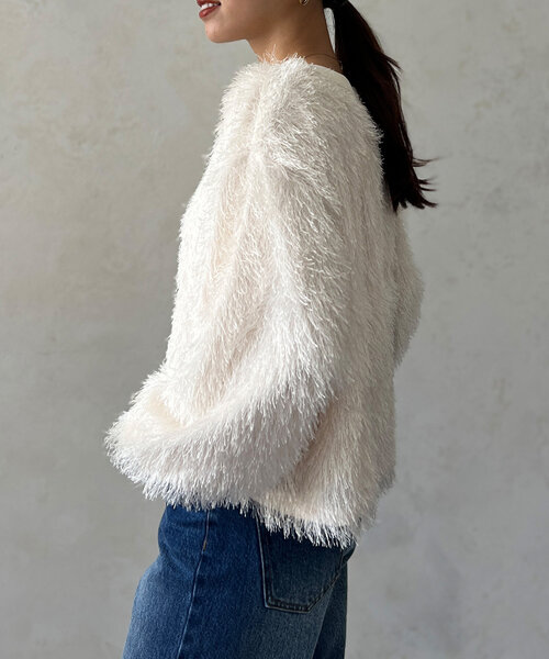 Chez toi（シェトワ）の「シャギーボトルネックプルオーバー（Tシャツ/カットソー・レディース・モカ/アイボリー/チャコールグレー・FREE）」の9枚目の写真