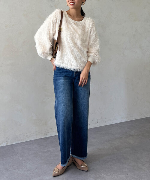 Chez toi（シェトワ）の「シャギーボトルネックプルオーバー（Tシャツ/カットソー・レディース・モカ/アイボリー/チャコールグレー・FREE）」の16枚目の写真