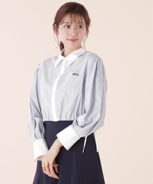 JILL by JILL STUART(ジルバイジルスチュアート)の「◇ウエストリボンシャツ(シャツ/ブラウス・レディース・ホワイト/ブルー系その他/グレー系その他・FREE)」の5枚目の写真