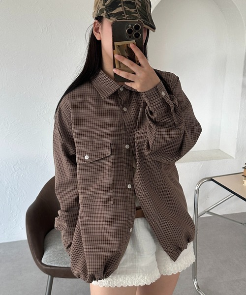 apres jour mignon(アプレジュールミニョン)の「【apresjour mignon SOIE】ユニセックスチェックオーバーシャツ【ZOZOTOWN限定アイテム】(シャツ/ブラウス・レディース・ブラック系その他/ブラウン系その他・X-LARGE/フリー)」の1枚目の写真