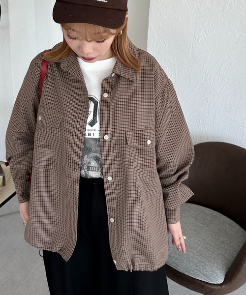 apres jour mignon(アプレジュールミニョン)の「【apresjour mignon SOIE】ユニセックスチェックオーバーシャツ【ZOZOTOWN限定アイテム】(シャツ/ブラウス・レディース・ブラック系その他/ブラウン系その他・X-LARGE/フリー)」の8枚目の写真