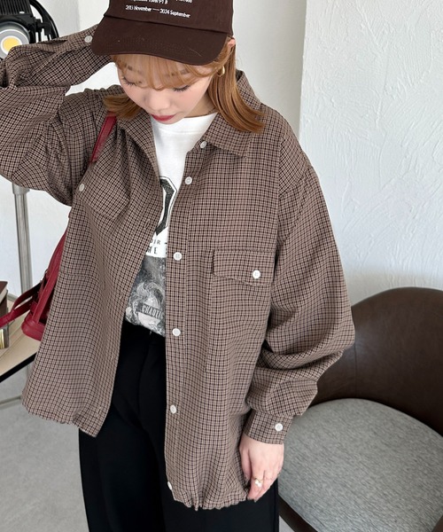 apres jour mignon(アプレジュールミニョン)の「【apresjour mignon SOIE】ユニセックスチェックオーバーシャツ【ZOZOTOWN限定アイテム】(シャツ/ブラウス・レディース・ブラック系その他/ブラウン系その他・X-LARGE/フリー)」の12枚目の写真