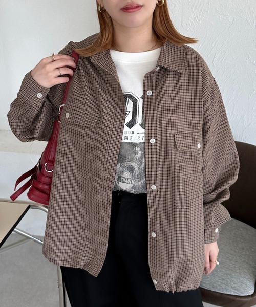 apres jour mignon(アプレジュールミニョン)の「【apresjour mignon SOIE】ユニセックスチェックオーバーシャツ【ZOZOTOWN限定アイテム】(シャツ/ブラウス・レディース・ブラック系その他/ブラウン系その他・X-LARGE/フリー)」の13枚目の写真
