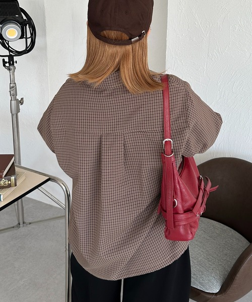 apres jour mignon(アプレジュールミニョン)の「【apresjour mignon SOIE】ユニセックスチェックオーバーシャツ【ZOZOTOWN限定アイテム】(シャツ/ブラウス・レディース・ブラック系その他/ブラウン系その他・X-LARGE/フリー)」の16枚目の写真
