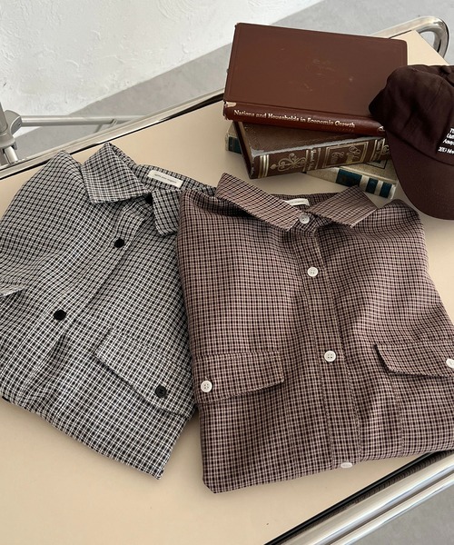 apres jour mignon(アプレジュールミニョン)の「【apresjour mignon SOIE】ユニセックスチェックオーバーシャツ【ZOZOTOWN限定アイテム】(シャツ/ブラウス・レディース・ブラック系その他/ブラウン系その他・X-LARGE/フリー)」の21枚目の写真
