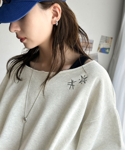 Java(ジャバ)の「《JaVaジャバ 別注》裏毛素材衿元刺繍&バックロゴデザイン変形カットオフオーバーサイズプルオーバー(スウェット・レディース・チャコール/オートミール/杢グレー・LARGE/MEDIUM/SMALL/X-LARGE)」の20枚目の写真