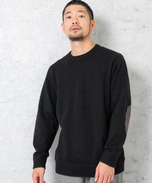 URBAN RESEARCH ROSSO MEN(アーバンリサーチロッソメン)の「『XLサイズあり』ハミルトンラムズウールエルボーパッチニット(ニット/セーター・メンズ・ブルー/ブラック/グレー系その他/ベージュ/ネイビー・SMALL/MEDIUM/LARGE/X-LARGE)」の16枚目の写真