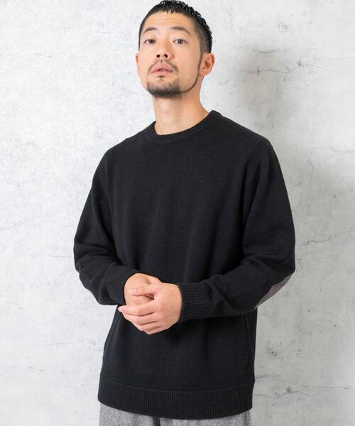 URBAN RESEARCH ROSSO MEN(アーバンリサーチロッソメン)の「『XLサイズあり』ハミルトンラムズウールエルボーパッチニット(ニット/セーター・メンズ・ブルー/ブラック/グレー系その他/ベージュ/ネイビー・SMALL/MEDIUM/LARGE/X-LARGE)」の17枚目の写真