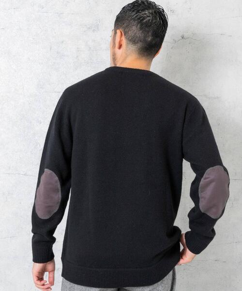 URBAN RESEARCH ROSSO MEN(アーバンリサーチロッソメン)の「『XLサイズあり』ハミルトンラムズウールエルボーパッチニット(ニット/セーター・メンズ・ブルー/ブラック/グレー系その他/ベージュ/ネイビー・SMALL/MEDIUM/LARGE/X-LARGE)」の19枚目の写真
