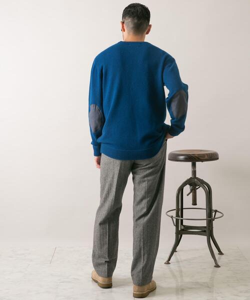 セール】『XLサイズあり』ハミルトンラムズウールエルボーパッチニット