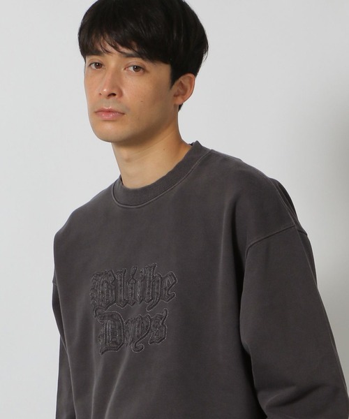 ま*ん様 ラフ＆スウェル プルオーバー スウェット L ラグラン バイカラー rough&swell ラフアンドスウェル MUSTANG SWEAT スウェット グレー RSM