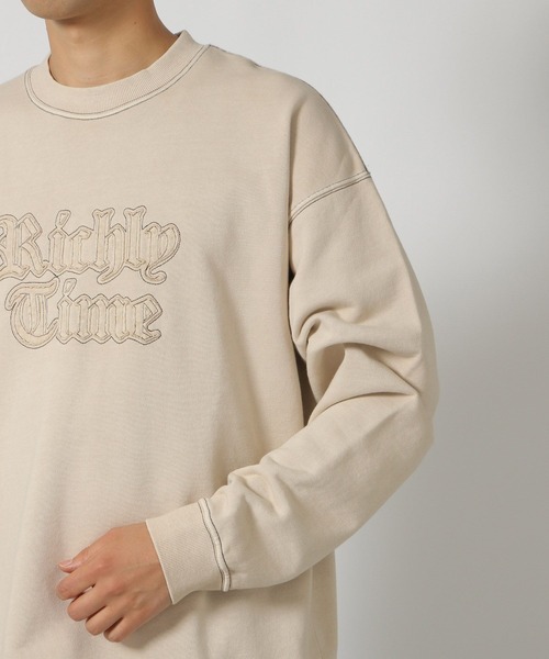 ま*ん様 ラフ＆スウェル プルオーバー スウェット L ラグラン バイカラー rough&swell ラフアンドスウェル MUSTANG SWEAT スウェット グレー RSM