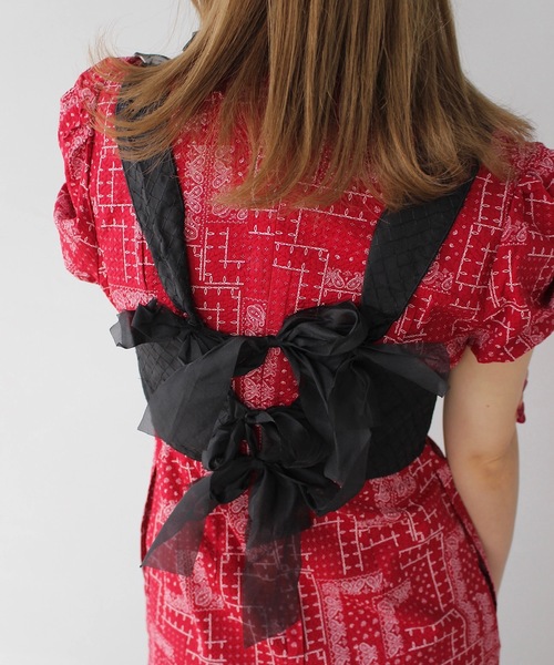 SANSeLF（サンセルフ）の「【SANSeLF】 2wayリボンビスチェ sanw25s006（Tシャツ/カットソー・レディース・ブラック・FREE）」の4枚目の写真