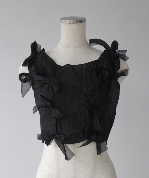 SANSeLF（サンセルフ）の「【SANSeLF】 2wayリボンビスチェ sanw25s006（Tシャツ/カットソー・レディース・ブラック・FREE）」の9枚目の写真