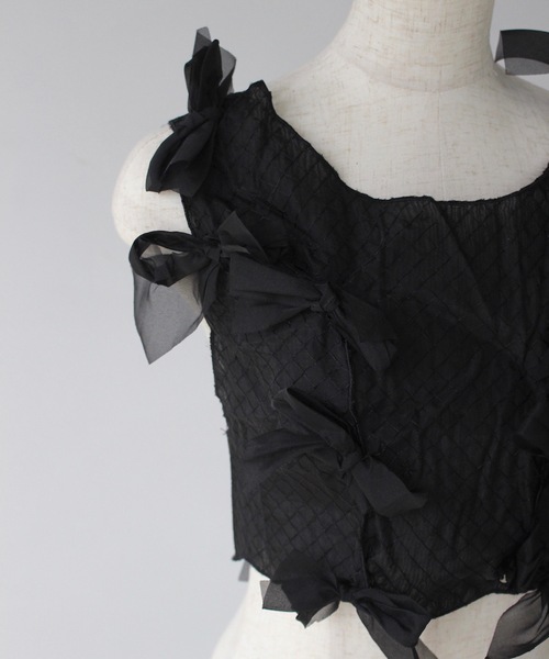 SANSeLF（サンセルフ）の「【SANSeLF】 2wayリボンビスチェ sanw25s006（Tシャツ/カットソー・レディース・ブラック・FREE）」の10枚目の写真