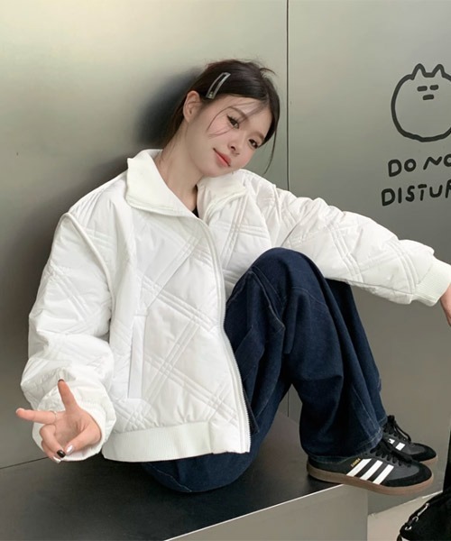 urge:(アージコロン )の「【URGE:】キルティング ブルゾン アウター(ブルゾン・レディース・ホワイト・SMALL/LARGE/MEDIUM)」の5枚目の写真