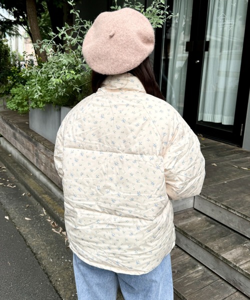 セール】小花柄オーバーサイズダウンジャケット（ダウン