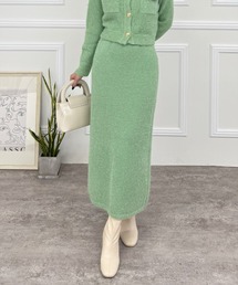 clear | グリッターニットIラインスカート[美シルエット スタイルアップ セットアップ可能]≪2024AW新作≫(スカート)