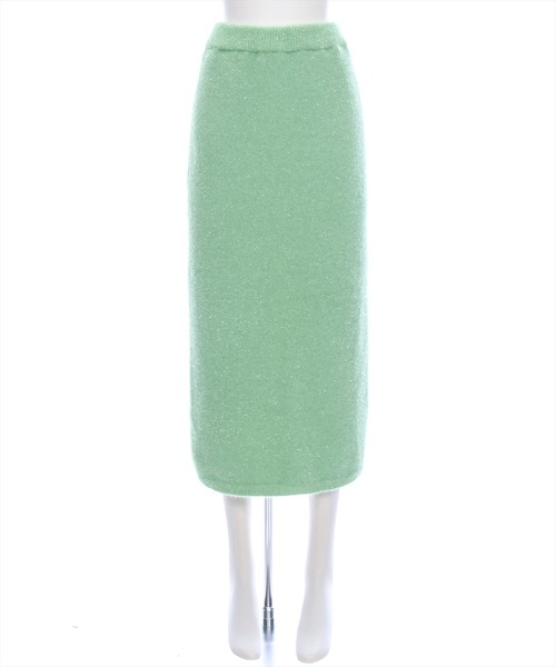 clear（クリア）の「グリッターニットIラインスカート[美シルエット 骨格ストレート セットアップ可能]≪再入荷≫（スカート・レディース・アイボリー/グレー/グリーン・F）」の16枚目の写真