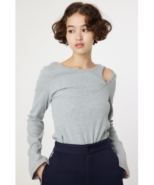 RODEO CROWNS WIDE BOWL（ロデオクラウンズワイドボウル）の「レイヤードライクトップス（Tシャツ/カットソー・レディース・アイボリー/ブラック/ブラウン/杢グレー・FREE）」の4枚目の写真