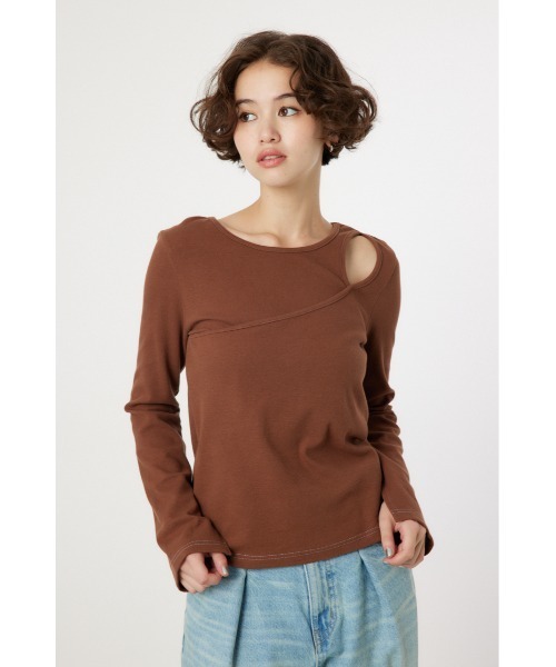 RODEO CROWNS WIDE BOWL（ロデオクラウンズワイドボウル）の「レイヤードライクトップス（Tシャツ/カットソー・レディース・アイボリー/ブラック/ブラウン/杢グレー・FREE）」の21枚目の写真