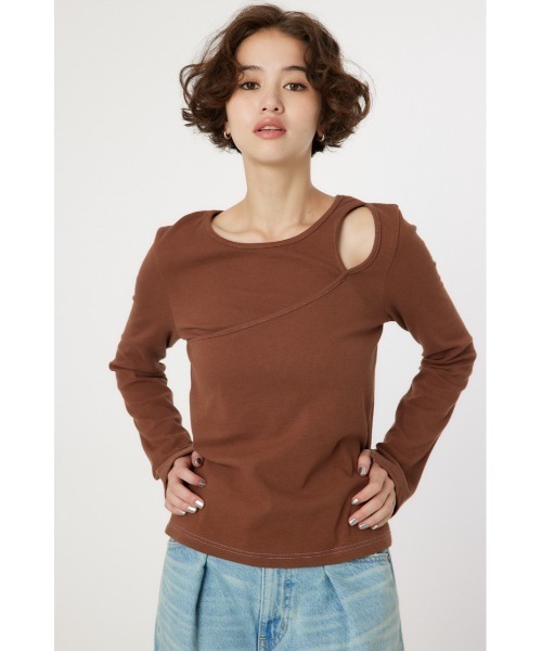 RODEO CROWNS WIDE BOWL（ロデオクラウンズワイドボウル）の「レイヤードライクトップス（Tシャツ/カットソー・レディース・アイボリー/ブラック/ブラウン/杢グレー・FREE）」の15枚目の写真