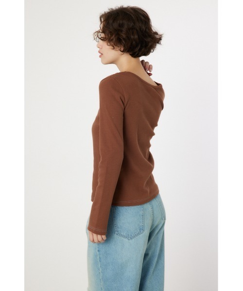 RODEO CROWNS WIDE BOWL（ロデオクラウンズワイドボウル）の「レイヤードライクトップス（Tシャツ/カットソー・レディース・アイボリー/ブラック/ブラウン/杢グレー・FREE）」の16枚目の写真