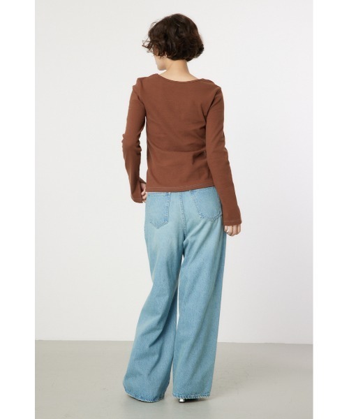 RODEO CROWNS WIDE BOWL（ロデオクラウンズワイドボウル）の「レイヤードライクトップス（Tシャツ/カットソー・レディース・アイボリー/ブラック/ブラウン/杢グレー・FREE）」の19枚目の写真