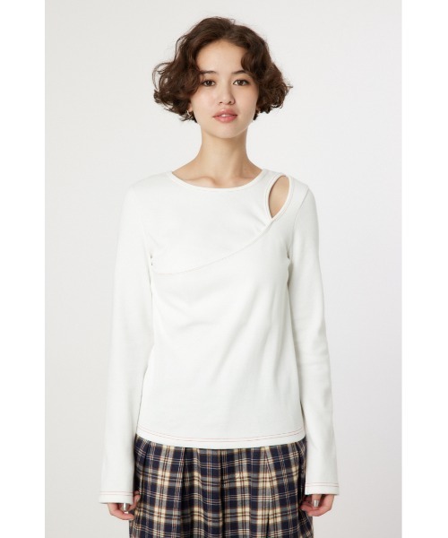 RODEO CROWNS WIDE BOWL（ロデオクラウンズワイドボウル）の「レイヤードライクトップス（Tシャツ/カットソー・レディース・アイボリー/ブラック/ブラウン/杢グレー・FREE）」の8枚目の写真