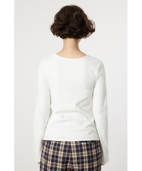 RODEO CROWNS WIDE BOWL（ロデオクラウンズワイドボウル）の「レイヤードライクトップス（Tシャツ/カットソー・レディース・アイボリー/ブラック/ブラウン/杢グレー・FREE）」の10枚目の写真