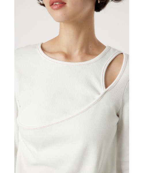 RODEO CROWNS WIDE BOWL（ロデオクラウンズワイドボウル）の「レイヤードライクトップス（Tシャツ/カットソー・レディース・アイボリー/ブラック/ブラウン/杢グレー・FREE）」の5枚目の写真