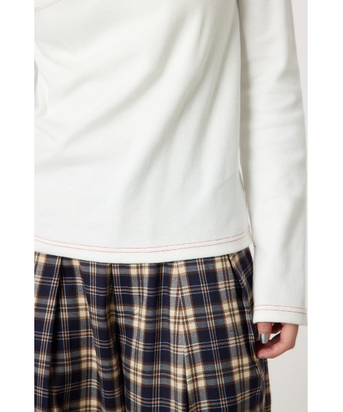 RODEO CROWNS WIDE BOWL（ロデオクラウンズワイドボウル）の「レイヤードライクトップス（Tシャツ/カットソー・レディース・アイボリー/ブラック/ブラウン/杢グレー・FREE）」の7枚目の写真