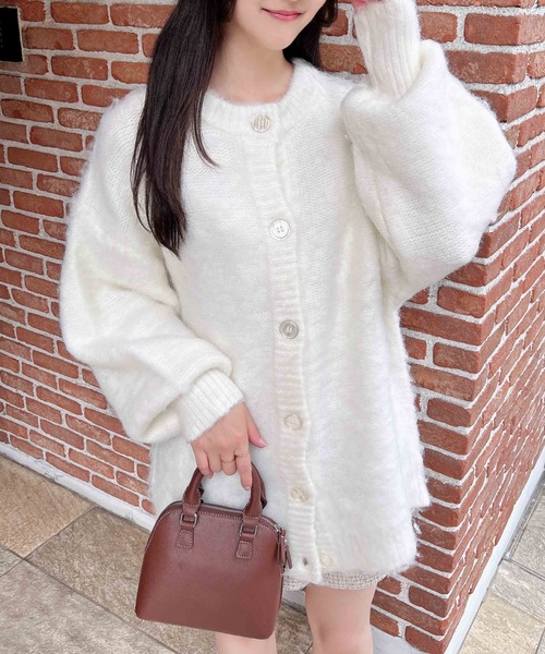 INGNI（イング）の「ミドル丈シャギーニットカーディガン（カーディガン/ボレロ・レディース・ブルー/グレー/ピンク/アイボリー・M）」の18枚目の写真