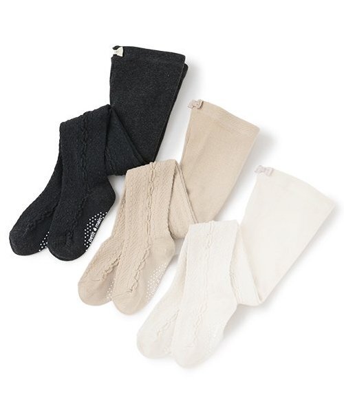 petit main(プティマイン)の「ジャガードタイツ(タイツ/ストッキング・キッズ・ベージュ/アイボリー/チャコール・80cm/90cm/70cm/110cm/100cm)」の7枚目の写真