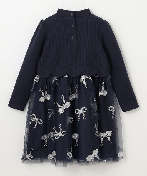 ANY（エニィ）の「ドッキングチュールワンピース（ワンピース・キッズ・ネイビー系/ライラック系・130/120/110/100）」の11枚目の写真