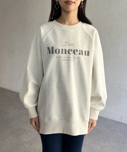 Chez toi（シェトワ）の「圧縮起毛ラグランロゴプルオーバー（Tシャツ/カットソー・レディース・アイボリー/ブラック/グレー・FREE）」の13枚目の写真