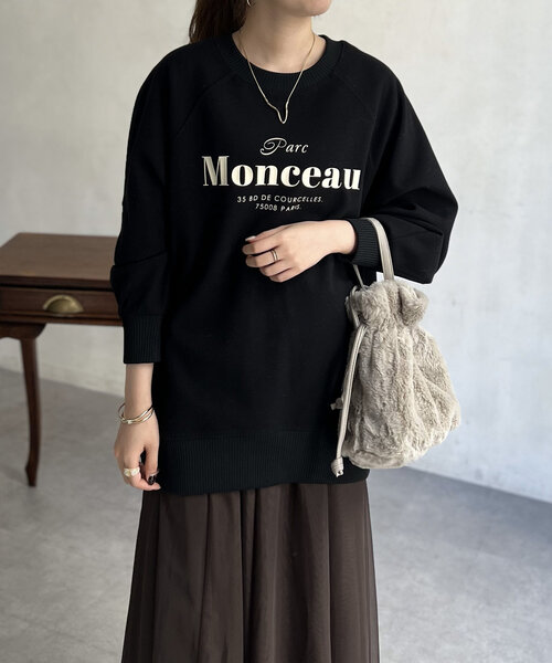 Chez toi（シェトワ）の「圧縮起毛ラグランロゴプルオーバー（Tシャツ/カットソー・レディース・アイボリー/ブラック/グレー・FREE）」の21枚目の写真