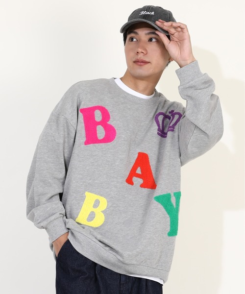 BABYDOLL（ベビードール）の「親子お揃い サガラロゴ トレーナー 9927A（スウェット・レディース・ブラック/アッシュグレー・S/M/L/XL）」の2枚目の写真