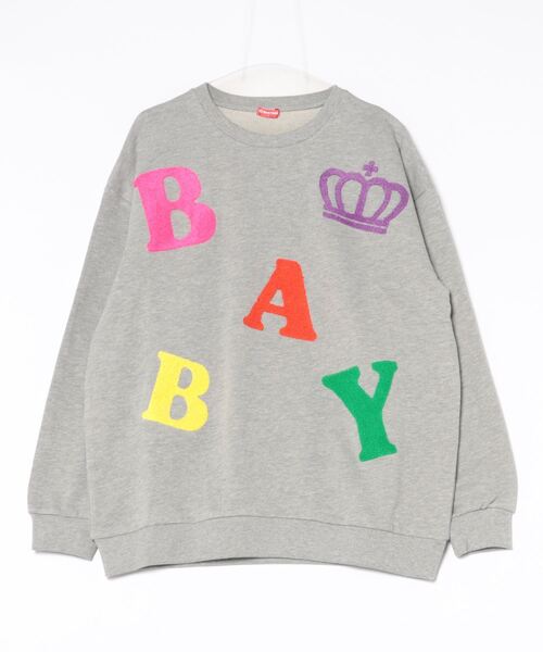 BABYDOLL（ベビードール）の「親子お揃い サガラロゴ トレーナー 9927A（スウェット・レディース・ブラック/アッシュグレー・S/M/L/XL）」の11枚目の写真