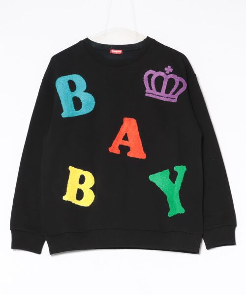 BABYDOLL（ベビードール）の「親子お揃い サガラロゴ トレーナー 9927A（スウェット・レディース・ブラック/アッシュグレー・S/M/L/XL）」の4枚目の写真