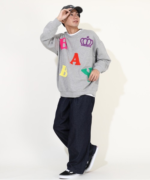 BABYDOLL（ベビードール）の「親子お揃い サガラロゴ トレーナー 9927A（スウェット・レディース・ブラック/アッシュグレー・S/M/L/XL）」の14枚目の写真