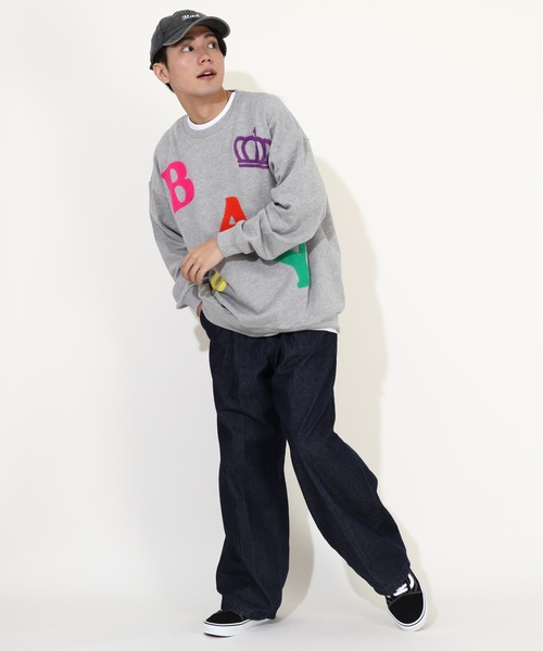 BABYDOLL（ベビードール）の「親子お揃い サガラロゴ トレーナー 9927A（スウェット・レディース・ブラック/アッシュグレー・S/M/L/XL）」の13枚目の写真