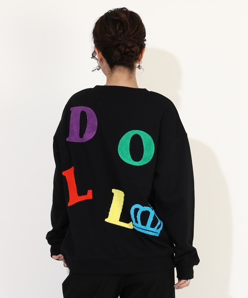 BABYDOLL（ベビードール）の「親子お揃い サガラロゴ トレーナー 9927A（スウェット・レディース・ブラック/アッシュグレー・S/M/L/XL）」の6枚目の写真