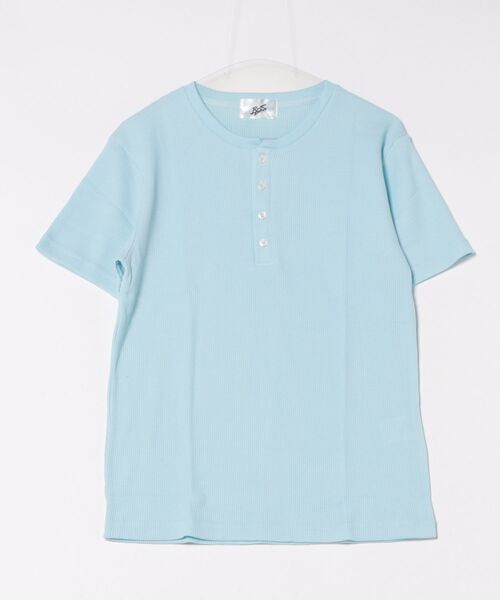 ARCHIVER(アーカイバ)の「サーマル半袖ヘンリーネックTシャツ(Tシャツ/カットソー・レディース・サックスブルー/ネイビー/ホワイト/ブラック/グレー・LARGE/MEDIUM/X-LARGE)」の6枚目の写真