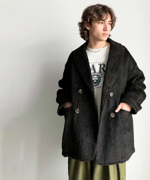 セール】気軽に羽織れる大人のアウター。ミックスシャギーダブル