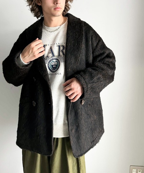 セール】気軽に羽織れる大人のアウター。ミックスシャギーダブル