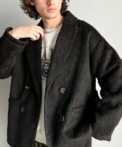 セール】気軽に羽織れる大人のアウター。ミックスシャギーダブル